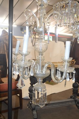 Lot 539 - A 20th Century five branch chandelier with...