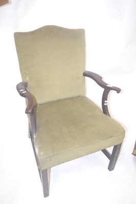 Lot 424 - A mahogany framed Gainsborough type armchair...
