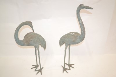 Lot 576 - A pair of 20th Century verdigris finish metal...
