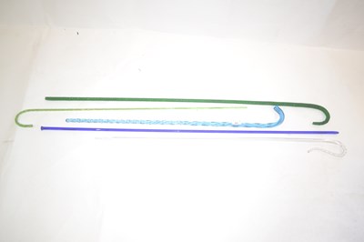 Lot 388 - A group of five Victorian glass walking canes...