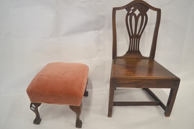 Lot 588 - A Georgian elm seated dining chair together...