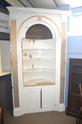 Lot 410 - A large Georgian painted pine barrel back...