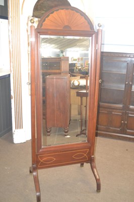 Lot 590 - An Edwardian mahogany framed cheval mirror...
