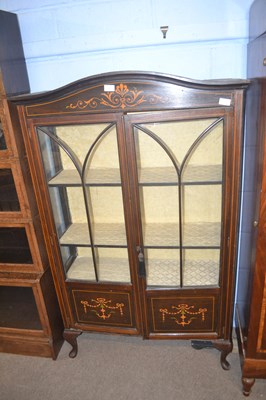 Lot 384 - An Edwardian mahogany framed china display...
