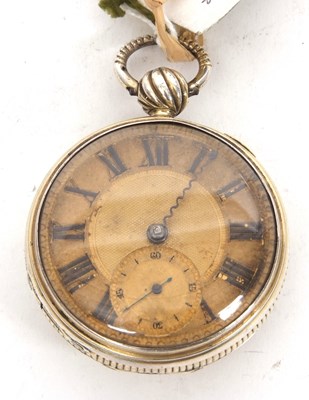 Lot 271 - A silver cased fusee pocket watch, key wound...