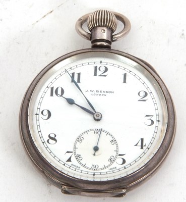 Lot 272 - A silver cased J W Benson open face pocket...