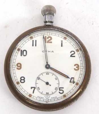 Lot 274 - A Cyma military pocket watch, manually crown...