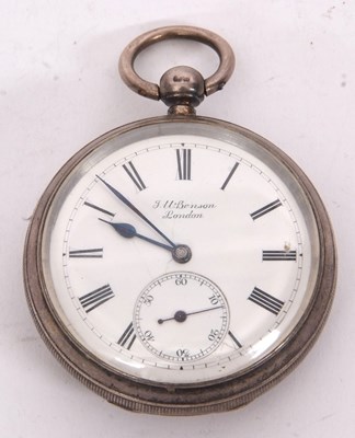 Lot 278 - A silver cased J W Benson open face pocket...