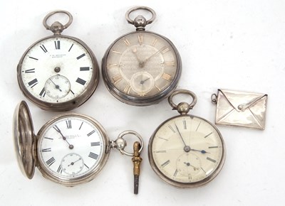 Lot 287 - Mixed Lot: A white metal pocket watch, three...