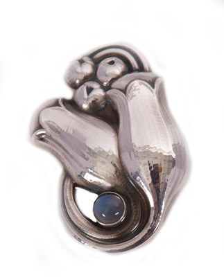 Lot 121 - A Georg Jensen brooch, the silver tulip brooch...