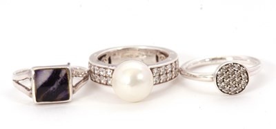 Lot 241 - Two Thomas Sabo silver rings, both size M-N,...