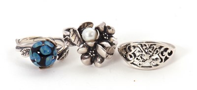 Lot 270 - Three Trollbeads rings: to include a silver...