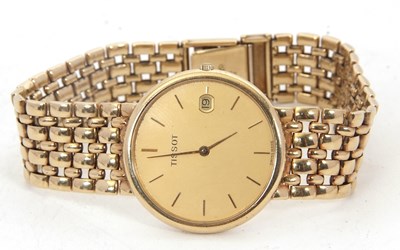 Lot 313 - A 9ct gold Tissot gents watch stamped 375 on...