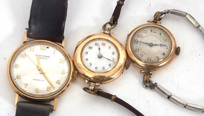 Lot 328 - Mixed Lot: Various yellow metal case watches,...