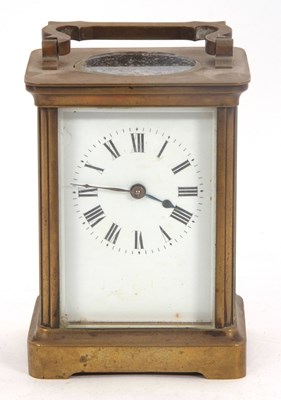 Lot 342 - A four glass carriage clock with key wound...