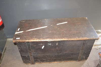 Lot 624 - 19th Century pine seamans chest with metal...