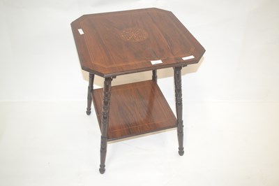 Lot 425 - A late Victorian rosewood and inlaid lamp...