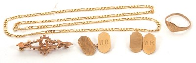 Lot 141 - A quantity of gold jewellery: to include a 9ct...