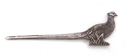 Lot 80A - A cast silver letter opener, the handle well...