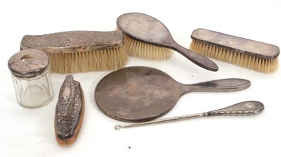 Lot 207 - Mixed Lot: Three George V silver backed...