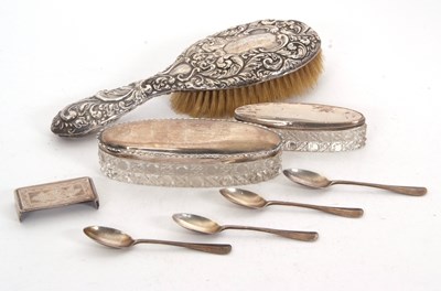 Lot 208 - Mixed Lot: A silver mounted hairbrush, two...