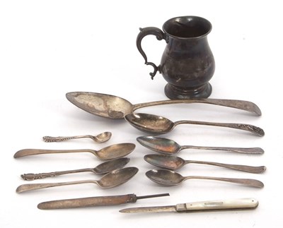 Lot 224 - Mixed Lot:  A George V silver baluster tankard,...