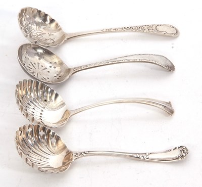 Lot 227 - Mixed Lot: Four silver sifting spoons, two...