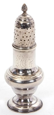 Lot 229 - A George III silver caster with pull-off...