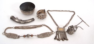 Lot 239 - Mixed Lot:  A white metal chatelaine stamped...