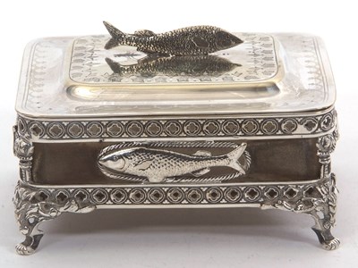 Lot 263 - An antique Walker & Hall silver plated sardine...