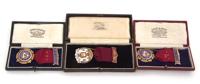 Lot 176 - Mixed Lot:  Three cased silver and enamel...