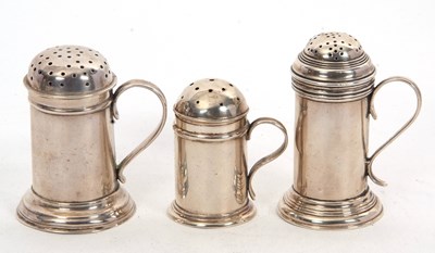 Lot 183 - Mixed Lot: A group of three small silver flour...