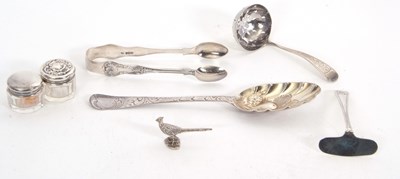 Lot 192 - Mixed Lot: A George II silver berry spoon,...