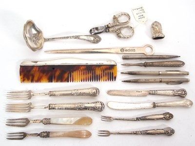 Lot 203 - Mixed Lot: An Elizabeth II silver paper knife...