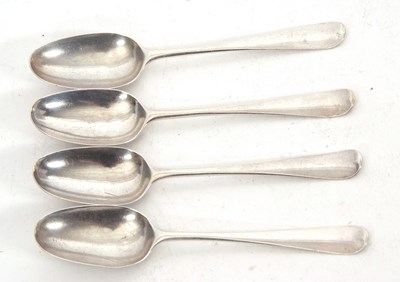 Lot 90 - Four silver picture or fancy back teaspoons,...