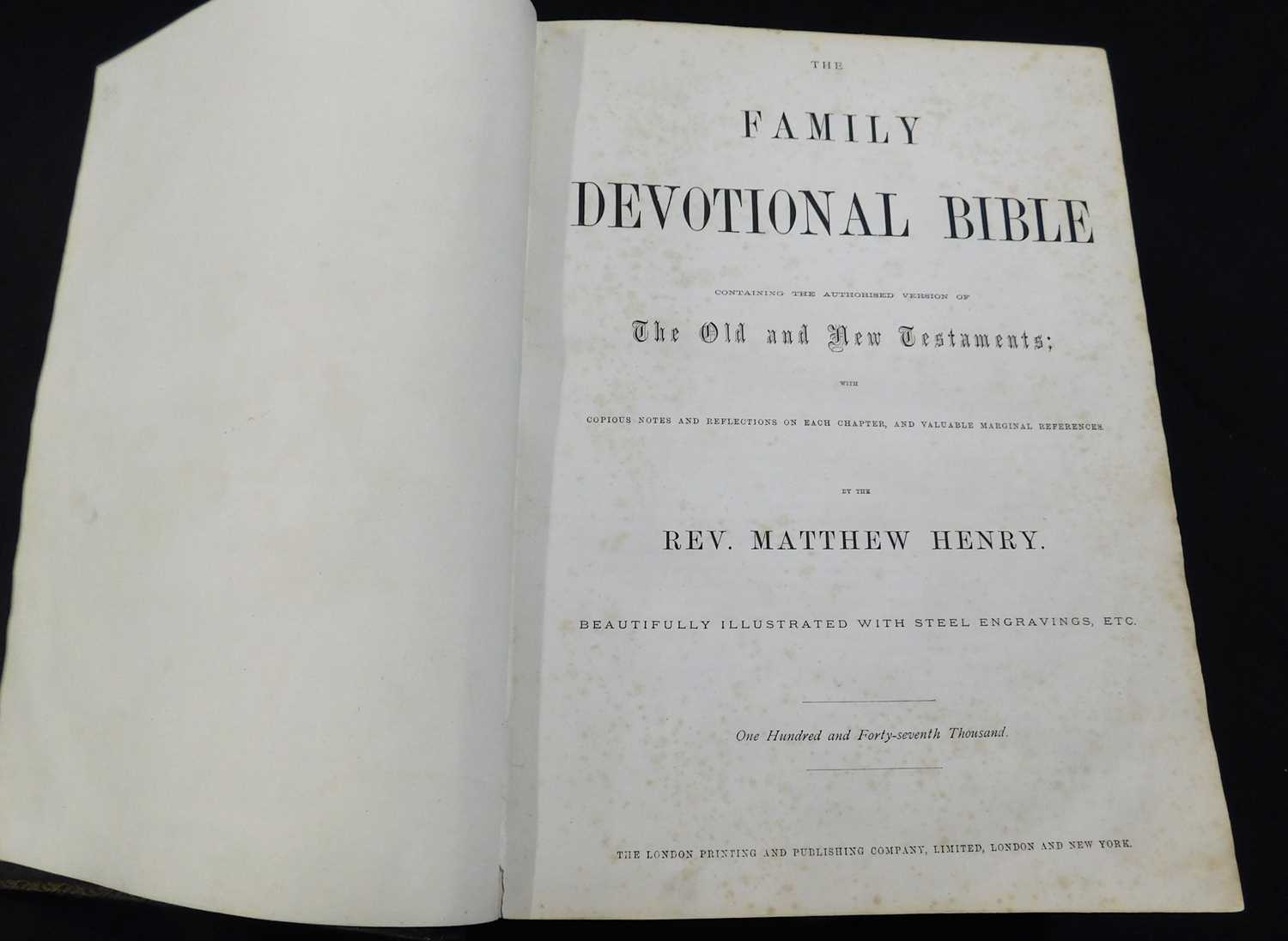 Lot 261 - THE FAMILY DEVOTIONAL BIBLE..., ed Rev Matthew...