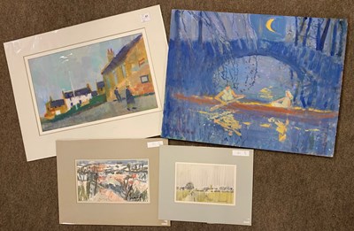 Lot 41 - Derek Inwood (1925-2012), Punting by Moonlight...