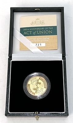 Lot 235 - A cased Royal Mint gold proof Two Pounds coin,...