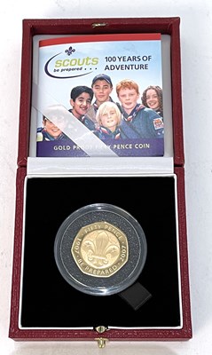 Lot 233 - A cased Royal Mint gold proof Fifty Pence coin,...