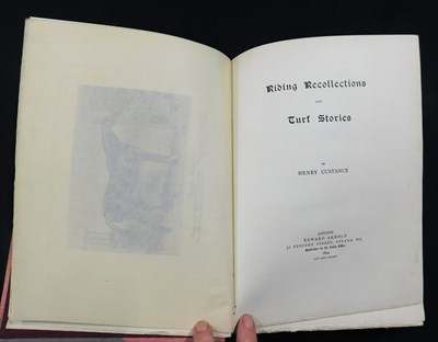 Lot 309 - HENRY CUSTANCE: RIDING RECOLLECTIONS AND TURF...