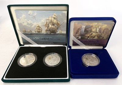 Lot 249 - Two Royal Mint silver proof Trafalgar coin...