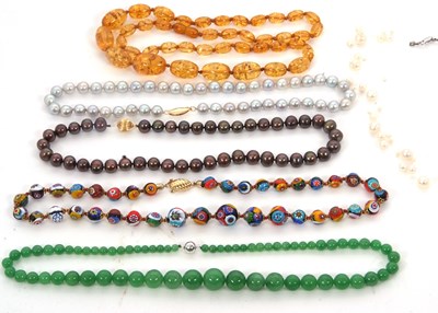 Lot 267 - A quantity of bead necklaces, to include a...
