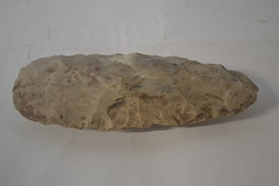 Lot 362 - Large hand knapped paleolithic Biface flint...