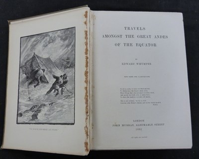 Lot 359 - EDWARD WHYMPER: TRAVELS AMONGST THE GREAT...