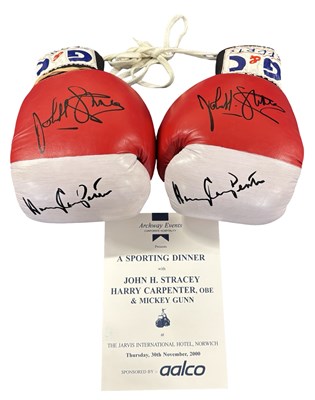 Lot 161 - A pair of boxing gloves signed by Harry...