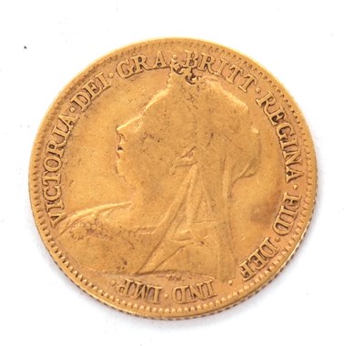Lot 215 - A late Victorian 1897 half sovereign, 3.9g