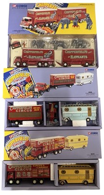 Lot 248 - Three boxed Corgi Chipperfield Circus sets, to...