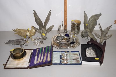 Lot 5 - Mixed Lot: Silver plated cockerels, pheasants,...