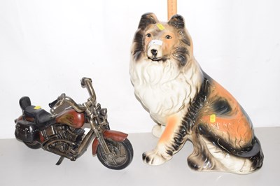 Lot 7 - Porcelain model of a dog together with a model...