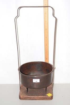 Lot 20 - A small metal cauldron